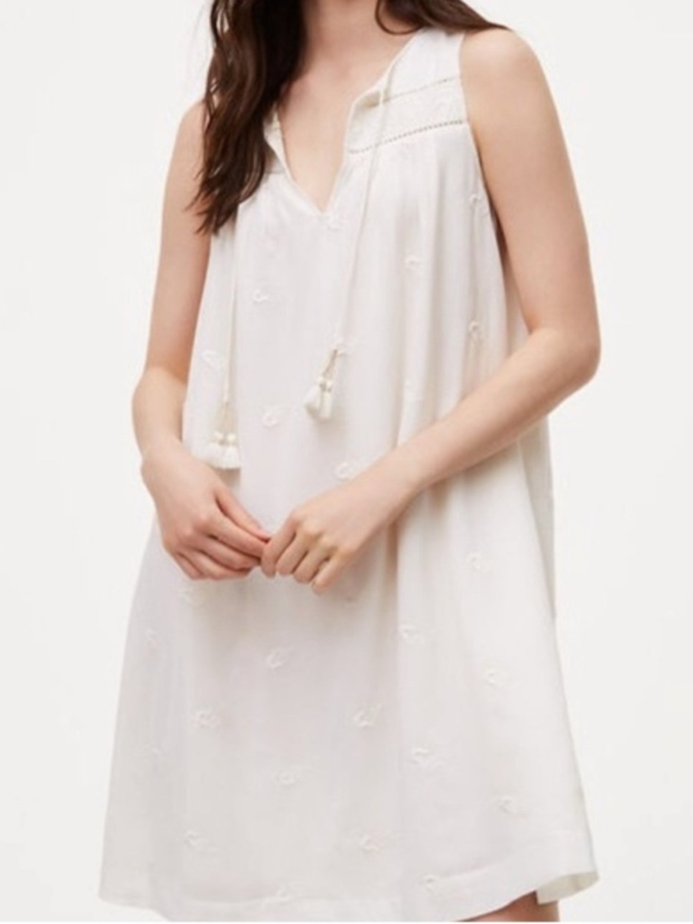 NWT Ann Taylor Loft Dress Embroidered Cotton Women’s Size SP